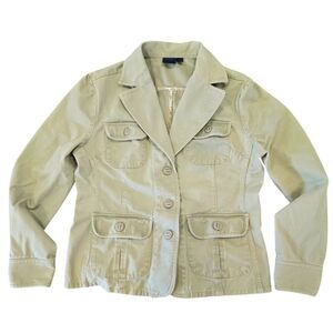 Sonoma -973 Y2K Women's Olive Green‎ Cargo Blazer Jacket Cotton Size Medium